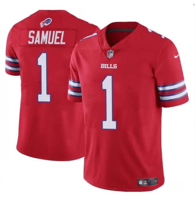 Men's Buffalo Bills #1 Curtis Samuel Red Vapor Untouchable Limited Football Stitched Jersey