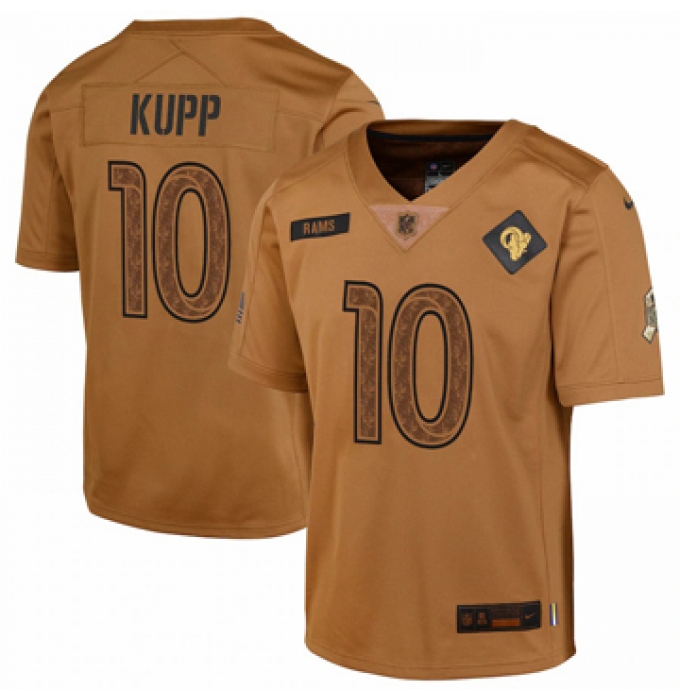 Youth Los Angeles Rams #10 Cooper Kupp Nike Brown 2023 Salute To Service Limited Jersey