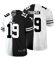 Men's Minnesota Vikings #19 Adam Thielen Black White Limited Split Fashion Football Jersey