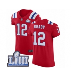 Men's Nike New England Patriots #12 Tom Brady Red Alternate Vapor Untouchable Elite Player Super Bowl LIII Bound NFL Jersey
