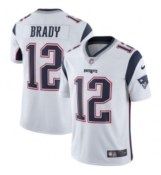 Men's Nike New England Patriots #12 Tom Brady White Vapor Untouchable Limited Player NFL Jersey