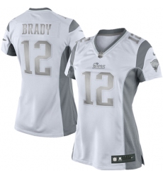 Women's Nike New England Patriots #12 Tom Brady Limited White Platinum NFL Jersey