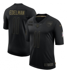 Men's New England Patriots #11 Julian Edelman Black Nike 2020 Salute To Service Limited Jersey