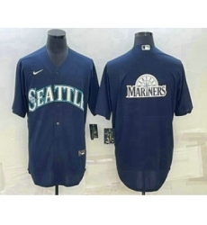 Men's Seattle Mariners Big Logo Navy Blue Stitched MLB Cool Base Nike Jersey