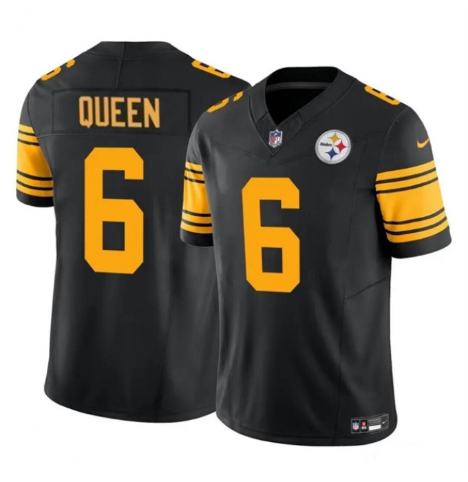 Men's Pittsburgh Steelers #6 Patrick Queen Black 2023 F.U.S.E. Color Rush Vapor Untouchable Limited Football Stitched Jersey