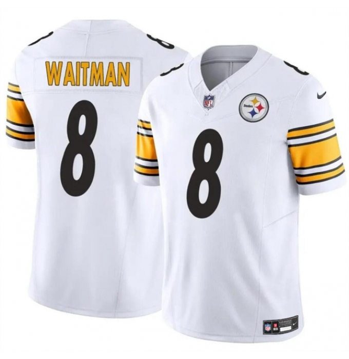 Men's Pittsburgh Steelers #8 Corliss Waitman White 2024 F.U.S.E. Alternate Vapor Untouchable Limited Stitched Jersey