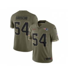 Men's New England Patriots #54 Tedy Bruschi 2022 Olive Salute To Service Limited Stitched Jersey