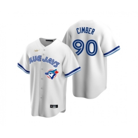 Mens Toronto Blue Jays #90 Adam Cimber Nike White Cooperstown Collection Jersey