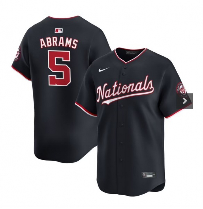 Men's Washington Nationals #5 CJ Abrams Navy 2024 Alternate Limited Stitched Baseball Jersey