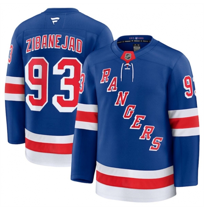 Men's New York Rangers #93 Mika Zibanejad Royal 2024-25 Home Stitched Hockey Jersey