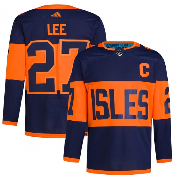 Men's New York Islanders #27 Anders Lee Navy 2024 Stadium Series Stitched Jersey