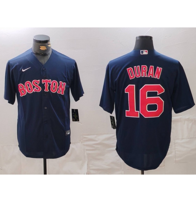 Men's Boston Red Sox #16 Jarren Duran Navy Cool Base Stitched Jersey