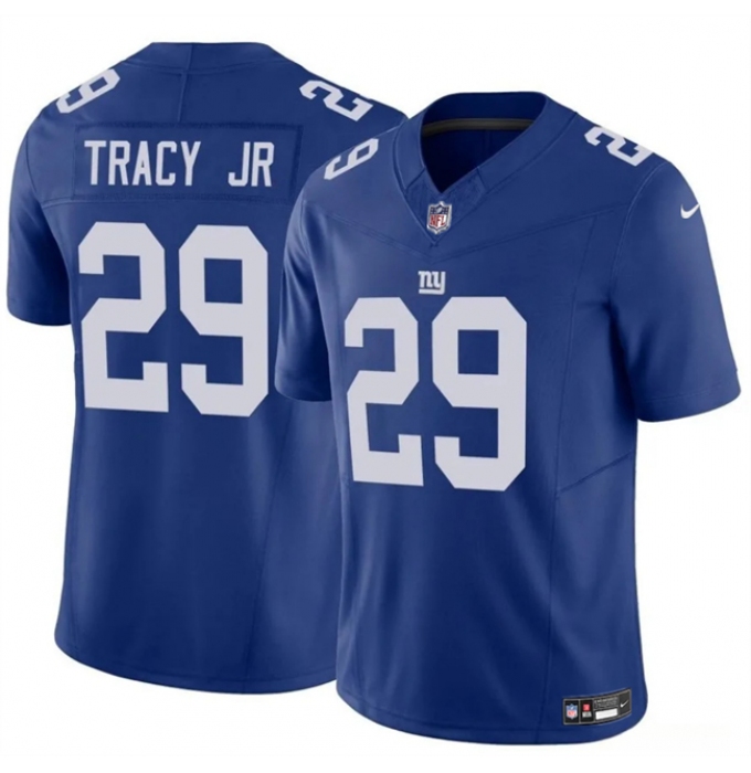 Men's New York Giants #29 Tyrone Tracy Jr Blue 2023 F.U.S.E. Vapor Untouchable Limited Stitched Jersey