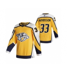 Men's Nashville Predators #33 Viktor Arvidsson Yellow 2020-21 Reverse Retro Alternate Hockey Jersey