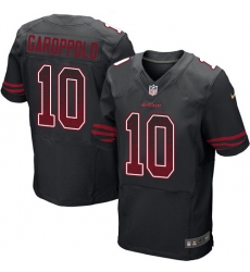 Men's Nike San Francisco 49ers #10 Jimmy Garoppolo Elite Black Alternate Drift Fashion NFL Jersey