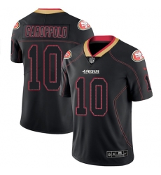Men's Nike San Francisco 49ers #10 Jimmy Garoppolo Limited Lights Out Black Rush NFL Jersey