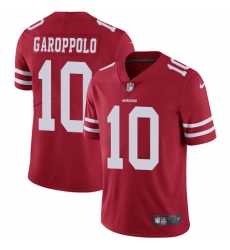 Men's Nike San Francisco 49ers #10 Jimmy Garoppolo Red Team Color Vapor Untouchable Limited Player NFL Jersey