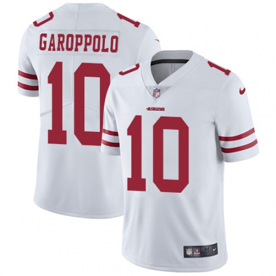 Men's Nike San Francisco 49ers #10 Jimmy Garoppolo White Vapor Untouchable Limited Player NFL Jersey