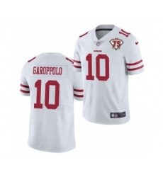 Men's San Francisco 49ers #10 Jimmy Garoppolo White 2021 75th Anniversary Vapor Untouchable Limited Jersey