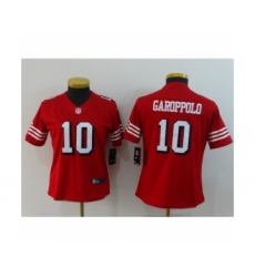 Women San Francisco 49ers #10 Jimmy Garoppolo Limited Red Rush Vapor Untouchable Football Jerseys