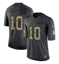 Youth Nike San Francisco 49ers #10 Jimmy Garoppolo Limited Black 2016 Salute to Service NFL Jersey