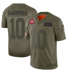 Youth San Francisco 49ers #10 Jimmy Garoppolo Limited Camo 2019 Salute to Service Football Jersey