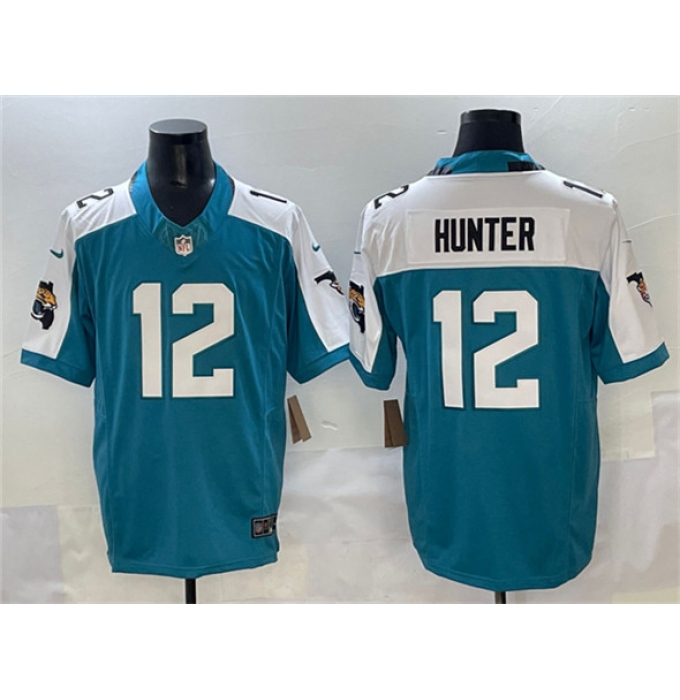 Men's Jacksonville Jaguars #12 Travis Hunter Teal White 2025 Draft F.U.S.E. Florida Vapor Untouchable Football Stitched Jersey