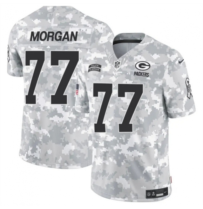 Men's Green Bay Packers #77 Jordan Morgan 2024 F.U.S.E Arctic Camo Salute To Service Limited Stitched Football Jersey