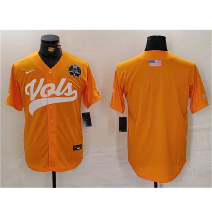 Men's Tennessee Volunteers Orange With Patch Stitched Jersey
