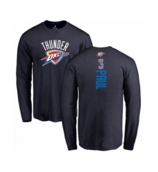 Basketball Oklahoma City Thunder #3 Chris Paul Navy Blue Backer Long Sleeve T-Shirt