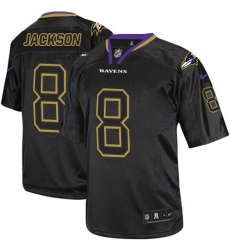 Men's Nike Baltimore Ravens #8 Lamar Jackson Elite Lights Out Black NFL Jersey