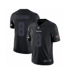 Men's Nike Baltimore Ravens #8 Lamar Jackson Limited Black Rush Impact NFL Jersey