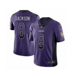 Youth Nike Baltimore Ravens #8 Lamar Jackson Limited Purple Rush Drift Fashion NFL Jersey