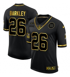 Men's New York Giants #26 Saquon Barkley Olive Gold Nike 2020 Salute To Service Limited Jersey
