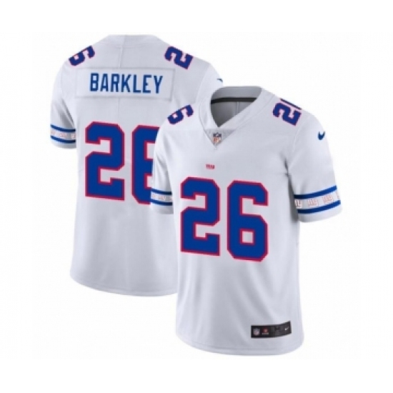 Men's New York Giants #26 Saquon Barkley White Team Logo Cool Edition Jersey