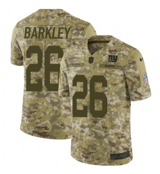 Men's Nike New York Giants #26 Saquon Barkley Limited Camo 2018 Salute to Service NFL Jersey