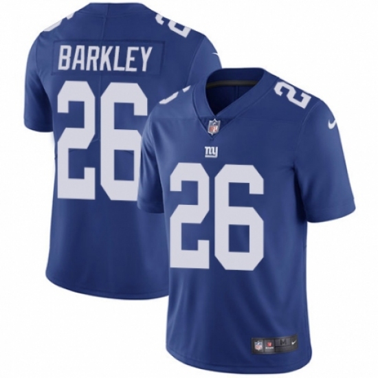 Men's Nike New York Giants #26 Saquon Barkley Royal Blue Team Color Vapor Untouchable Limited Player NFL Jersey
