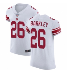 Men's Nike New York Giants #26 Saquon Barkley White Vapor Untouchable Elite Player NFL Jersey