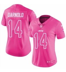 Women's Nike New York Jets #14 Sam Darnold Limited Pink Rush Fashion NFL Jersey