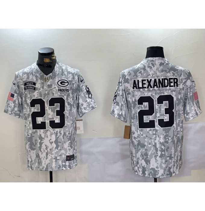 Men's Green Bay Packers #23 Jaire Alexander Arctic Camo 2024 FUSE Salute to Service Limited Stitched Jersey