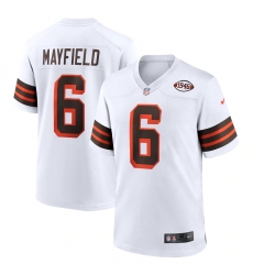 Men's Cleveland Browns #6 Baker Mayfield Nike White 1946 Collection Alternate Limited Jersey