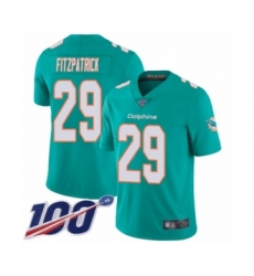 Men's Miami Dolphins #29 Minkah Fitzpatrick Aqua Green Team Color Vapor Untouchable Limited Player 100th Season Football Jersey