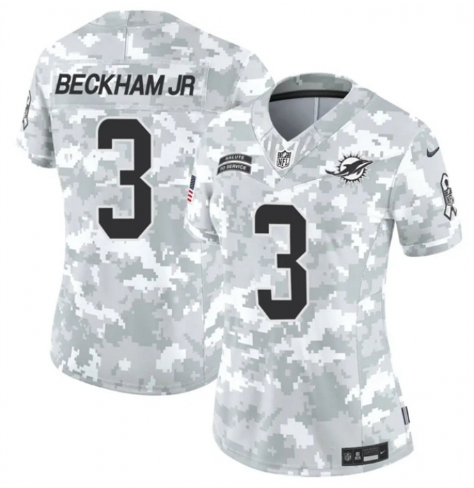 Women's Miami Dolphins #3 Odell Beckham Jr. 2024 F.U.S.E Arctic Camo Salute To Service Limited Stitched Football Jersey(Run Small)