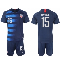 2018-19 USA 15 RAPINOE Away Soccer Jersey