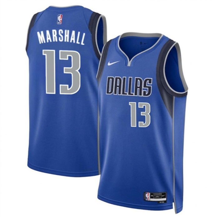 Men's Dallas Mavericks #13 Naji Marshall Blue 2024 Icon Edition Stitched Basketball Jersey