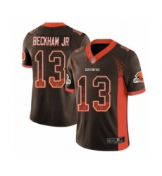 Men's Odell Beckham Jr. Limited Brown Nike Jersey NFL Cleveland Browns #13 Rush Drift Fashion