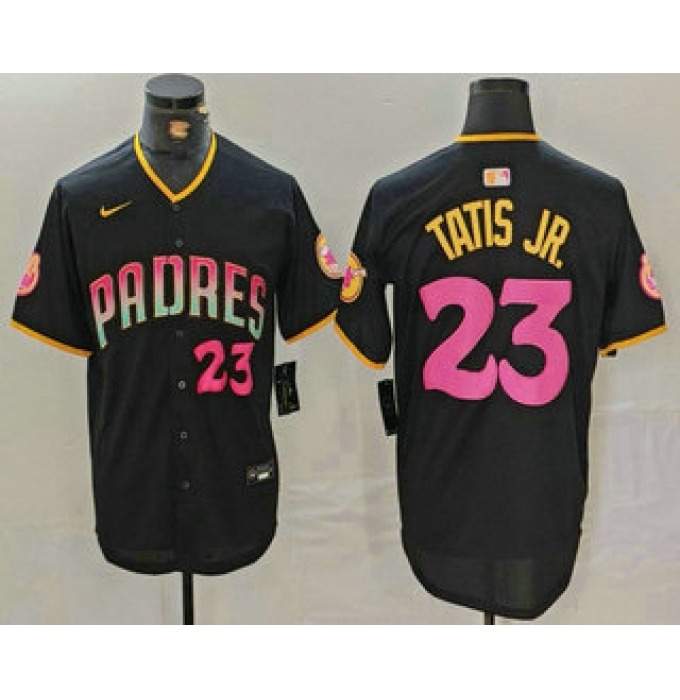 Men's San Diego Padres #23 Fernando Tatis Jr Number Black 20th Anniversary Cool Base Stitched Jersey