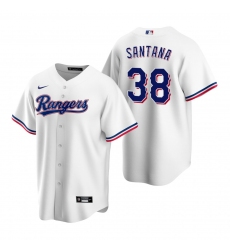 Men's Nike Texas Rangers #38 Danny Santana White Home Stitched Baseball Jersey