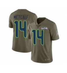 Men's Seattle Seahawks #14 D.K. Metcalf Limited Olive 2017 Salute to Service Football Jersey