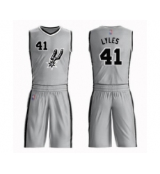 Men's San Antonio Spurs #41 Trey Lyles Authentic Silver Basketball Suit Jersey Statement Edition